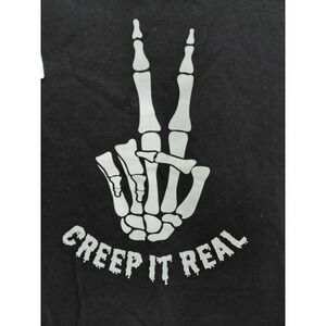 CREEP IT REAL Halloween Crew Neck Youth T-shirt S Black Celebrate It NWT